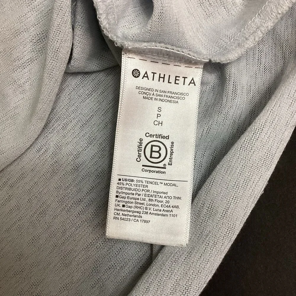 Athleta Breezy Sleeveless Tank Top Womens Sm Blue Lightweight Tencel Modal Linen